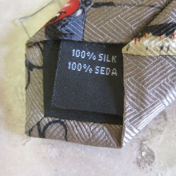 🌹CABELAS Mens Tie Fishing Rod Fish 100% Silk - Picture 3 of 4